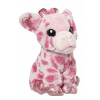 Pluche giraffe knuffel roze 23 cm - thumbnail