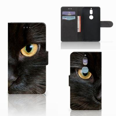 Nokia 7 | Telefoonhoesje | Met pasjeshouder | Zwarte Kat