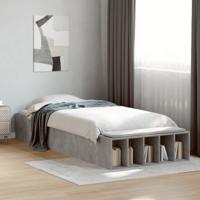 Bedframe bewerkt hout betongrijs 75x190 cm
