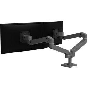 Ergotron LX Pro 27 Series 45-686-293 Dual Monitorarm Donkergrijs