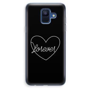 Forever heart black: Samsung Galaxy A6 (2018) Transparant Hoesje