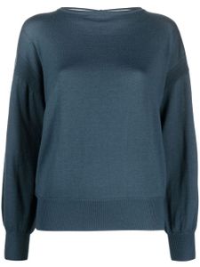 Patrizia Pepe boat-neck long-sleeve top - Bleu