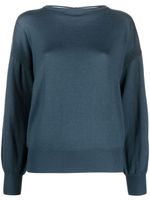 Patrizia Pepe boat-neck long-sleeve top - Bleu - thumbnail