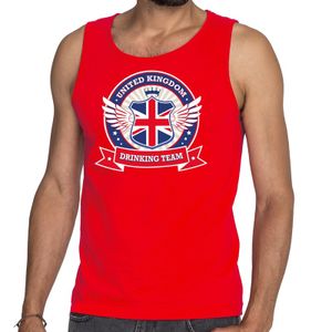 Rood Engeland drinking team tanktop / mouwloos shirt heren