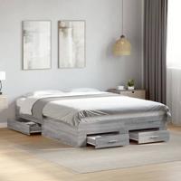 Bedframe met lades bewerkt hout grijs sonoma eiken 120x190 cm