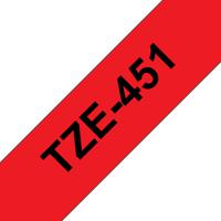 Labeltape Brother TZe, TZ TZe-451 Kunststof Tapekleur: Rood Tekstkleur:Zwart 24 mm 8 m