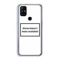 Alone: OnePlus Nord N10 5G Transparant Hoesje Alone: OnePlus Nord N10 5G Transparant Hoesje