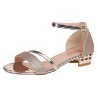 Wild Word Buckle sandalen vrouwelijke student Square met sandalen grootte: 37 (goud) Wild Word Buckle sandalen vrouwelijke student Square met sandalen grootte: 37 (goud)
