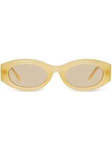 Linda Farrow x The Attico lunettes de soleil Berta à monture ovale - Jaune