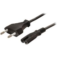 EU stroomkabel IEC-320-C7 2,0m zwart