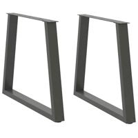Eettafelpoten 2 st V-vormig 80x(72-73,3) cm staal antraciet Eettafelpoten 2 st V-vormig 80x(72-73,3) cm staal antraciet