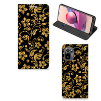 Xiaomi Redmi Note 10 4G | 10S | Poco M5s Smart Cover Gouden Bloemen - thumbnail