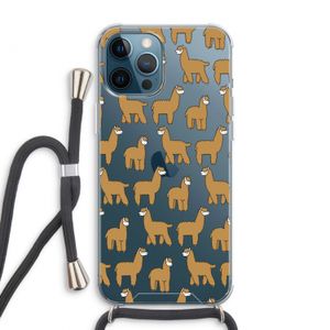Alpacas: iPhone 12 Pro Max Transparant Hoesje met koord