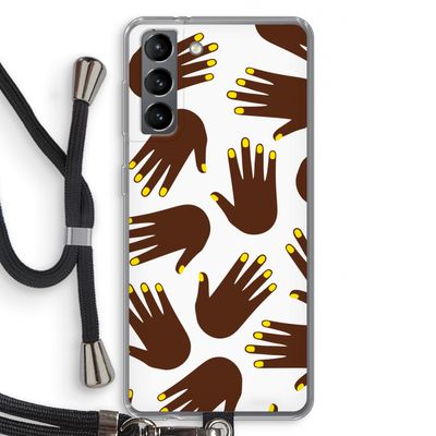 Hands dark: Samsung Galaxy S21 Transparant Hoesje met koord