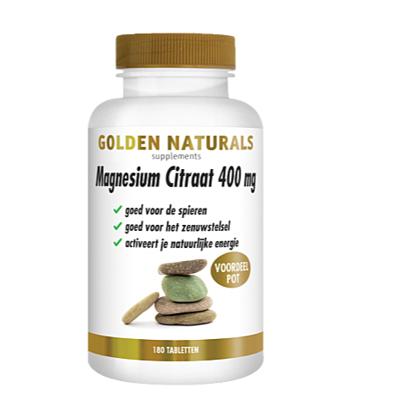 Golden Naturals Magnesium Citraat 400mg 180Tabletten Golden Naturals Magnesium Citraat 400mg 180Tabletten