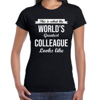 Worlds greatest colleague collega cadeau t-shirt zwart voor dames