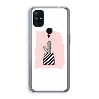 Zwart-wit cactus: OnePlus Nord N10 5G Transparant Hoesje