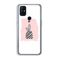 Zwart-wit cactus: OnePlus Nord N10 5G Transparant Hoesje