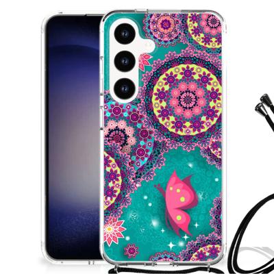 Samsung Galaxy S24 Back Cover Cirkels en Vlinders Samsung Galaxy S24 Back Cover Cirkels en Vlinders