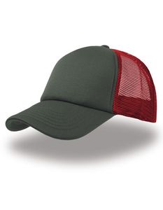 Atlantis AT505 Rapper Cap - Dark-Grey/Red/Dark-Grey - One Size