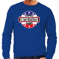 Have fear United States is here / Amerika supporter sweater blauw voor heren