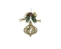 Kersthanger kerstbal ui met versiering 7 cm goud Kersthanger kerstbal ui met versiering 7 cm goud