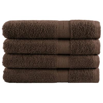 VidaXL Handdoeken solund 4 st 600 g/m² 100x200 cm bruin