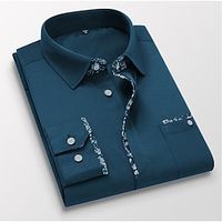 Voor heren Overhemd Overhemd met knopen Shirt met kraag Zwart Wit Rood Marineblauw Lange mouw Effen Alle seizoenen Bruiloft Werk Kleding Lightinthebox - thumbnail