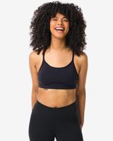 HEMA Naadloze Sporttop Light Support Zwart (zwart)