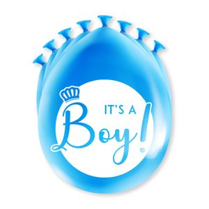 Geboorte Jongen thema Ballonnen - 8x - Blauw - Versiering/Feestartikelen