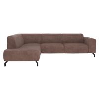 Leen Bakker - Hoekbank Otis Links - Koffie - Microleer - Bruin - 210x276x77 Cm