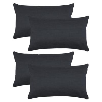 Stof Textile sierkussen Bea - 4x - antraciet - 30 x 50 cm - bank kussens - polyester