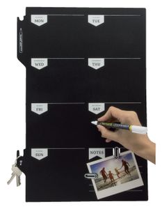 Krijtbord securit silhouette weekplanner zwart + 1 marker