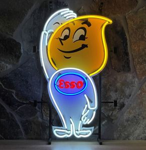 Esso Man Neon Verlichting Met Achterplaat - 50 x 87 cm