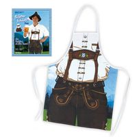 Oktoberfest Oktoberfest verkleedkleding keukenschort man met lederhose - Feestdecoratievoorwerp