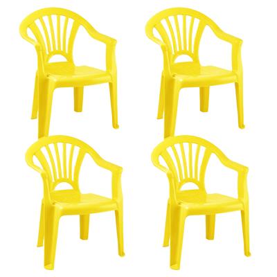 Trendoz Stoeltje voor kinderen - 4x - geel - 50 cm - binnen en buiten - kunststof
