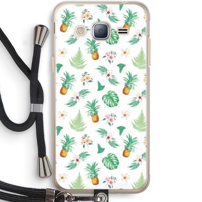 Ananas bladeren: Samsung Galaxy J3 (2016) Transparant Hoesje met koord