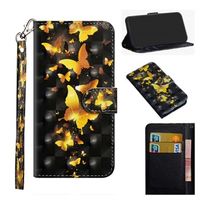 Wonder Series Samsung Galaxy A21s Wallet Case - Goud Vlinder - thumbnail
