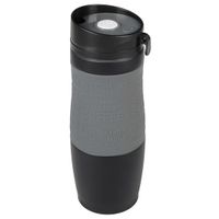 Thermosbeker/warmhoudbeker grijs/zwart 380 ml