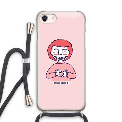 Hartje: iPhone 8 Transparant Hoesje met koord