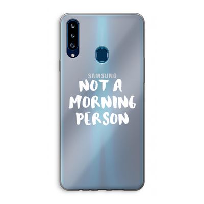 Morning person: Samsung Galaxy A20s Transparant Hoesje