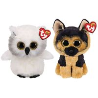 Ty - Knuffel - Beanie Buddy - Austin Owl & Spirit German Shepherd - thumbnail
