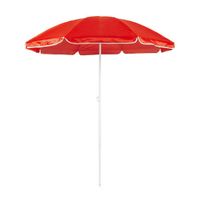 Voordelige strandparasol rood 150 cm diameter   -