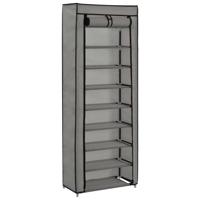 VidaXL Schoenenkast met hoes 57x29x162 cm stof grijs