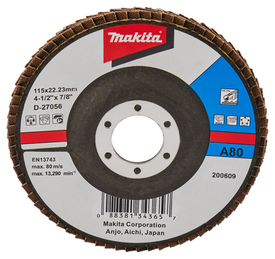 Makita Accessoires Lamellenschuurschijf 115mm A80 - D-27056 D-27056