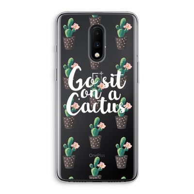 Cactus quote: OnePlus 7 Transparant Hoesje