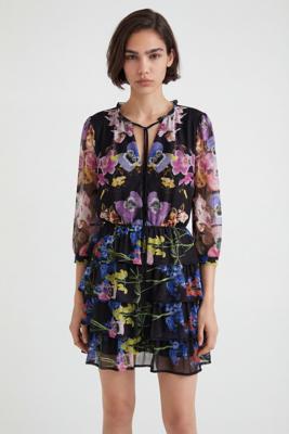 Jurk met orchideeën M. Christian Lacroix - BLACK - L