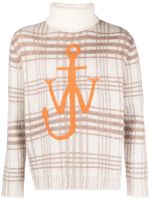 JW Anderson pull à motif tartan - Blanc