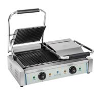 Dubbele contactgrill - geribbeld - 2 x 1.800 W