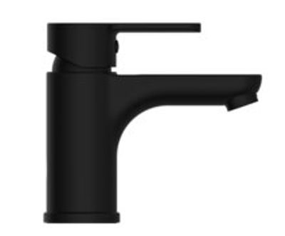 DENVER ééngreepsmengkraan wastafel, zwart mat keramische schijven geluidsarme, verwisselbare 35 mm-cartouche flexibele metalen aansluitslangen, 400 mm, volgens DVGW/KTW-A 1 ¼" (Ø ca. 4 cm) Pu